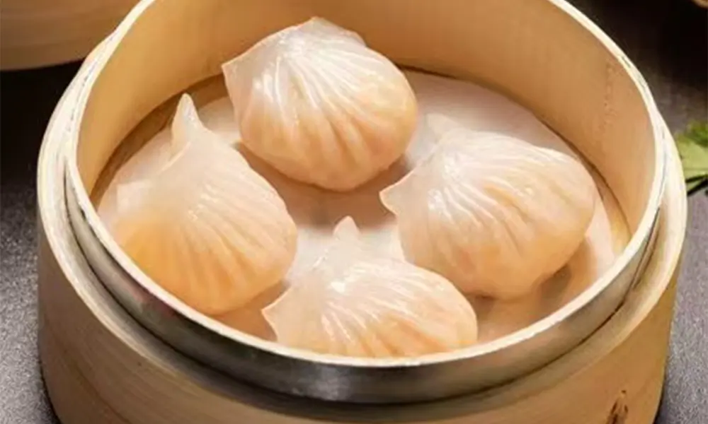 Translucent shrimp dumplings with fresh shrimp filling at Fuji Ramen Japanese Cuisine, a Japanese Restaurant in New Philadelphia