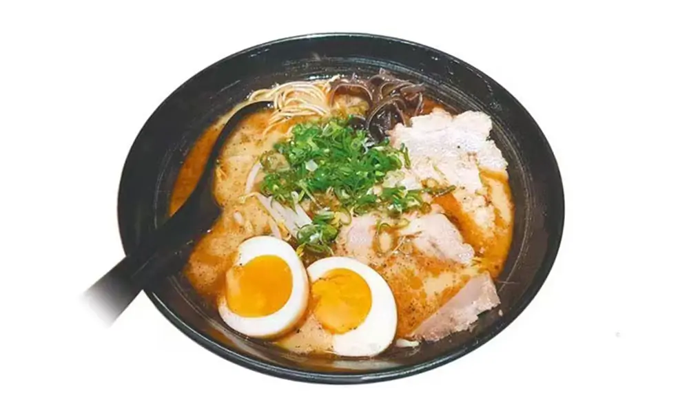 Rich pork broth ramen with soft-boiled eggs and chashu at Fuji Ramen Japanese Cuisine, a Japanese Restaurant in New Philadelphia
